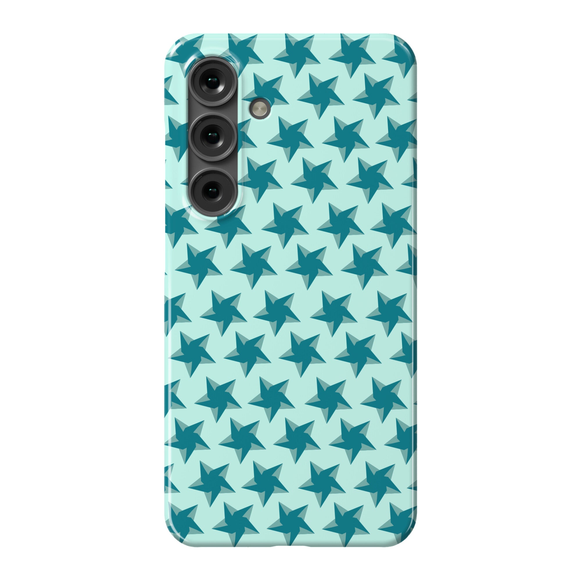Teal Star Pattern Phone Case